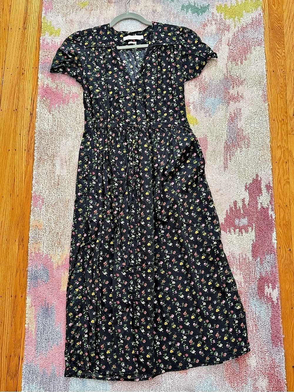 Christy Dawn The Dawn Dress Floral Maxi Black & Multicolor XS Like New
